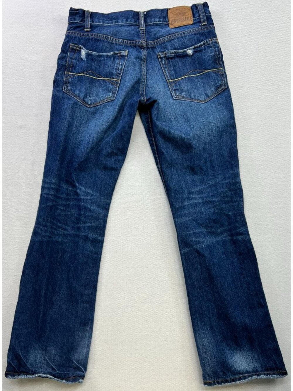 Aeropostale Men's Driggs Slim Bootcut Jeans Distressed Denim Size 29x30 Blue - Picture 2 of 8